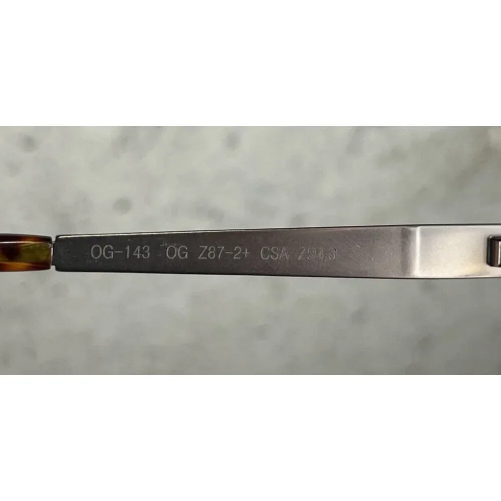 On-Guard OG-143 Rectangular Tortoise Z87-2+ Safety Eyeglasses Frames 52-16-145 - Picture 7 of 8